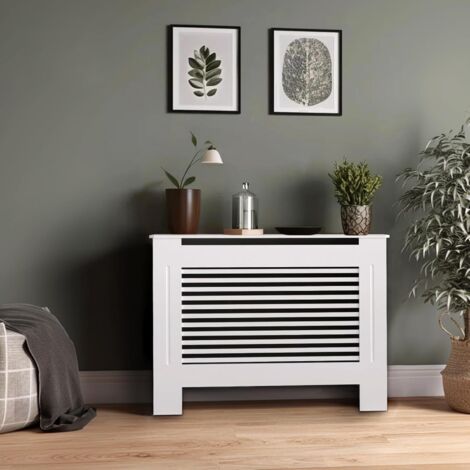 Copritermosifone Bianco in MDF Alto 90 cm 78x19x92cm