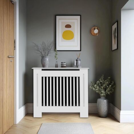 Copritermosifone Bianco in MDF Alto 90 cm 78x19x92cm