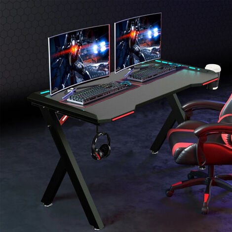 Scrivanie Gamer Postazione Gaming 100x60cm Scrivania Gaming con Led RGB  Gaming Table Desk Scrivania PC Gaming