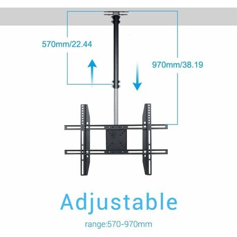 Supporto Da Parete Per TV Supporto Da Soffitto Per TV A Movimento Completo, Per Display LED Da 32 A 65", Staffa TV Girevole, Inclinabile Ed Estensibile, Fino A 600x400 Mm - Foto 4