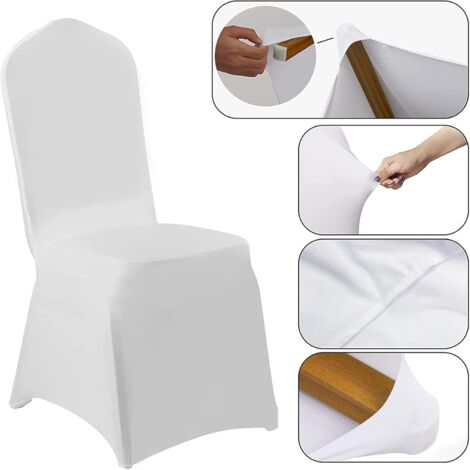 Hopelit Set di 6 coprisedia per sedie basculanti rimovibili, in spandex lavabile, universale, elasticizzato, per sala da pranzo, hotel, cucina, decorazione per matrimoni, grigio chiaro
