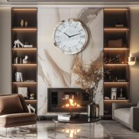 Orologio da parete nero e oro, 80 cm x 30 cm, orologi da parete decorativi per soggiorno, silenzioso, senza ticchettio, stile vintage e moderno