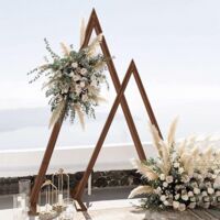 2 Pezzi Arco Matrimonio Struttura Legno, Arco per Fiori Strutture per Allestimenti Arco di Nozze per Palloncino Triangolo combinazione Compleanno Natale Feste Fondali Decorazioni