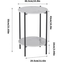 FATIVO Tavolino da Caffè Rotondo: Tavolino Salotto Comodino Camera da Letto  in marmo del Pietra Sinterizzata Alto Metallo Dorato Oro Stile Nordico 2