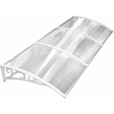 Door Canopy Awning Window Rain Shelter Cover for Front Door Porch White(270 x 98.5cm/106.30 x 38.78 inches)