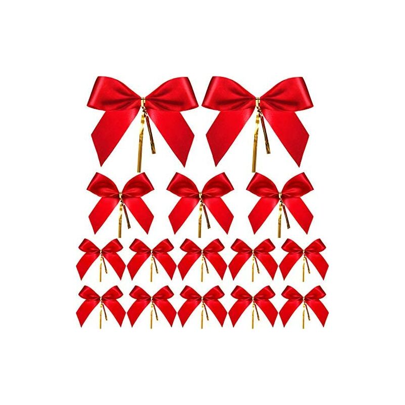 36 piezas de lazos de Navidad rojos, cintas, lazos, lazos de envoltura, regalos de decoración navideña