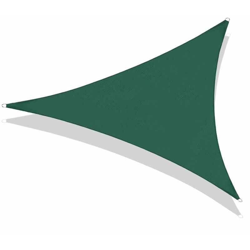 Toldo vela triangular, 3x3x3 m, impermeable, resistente a los rayos UV, verde oscuro