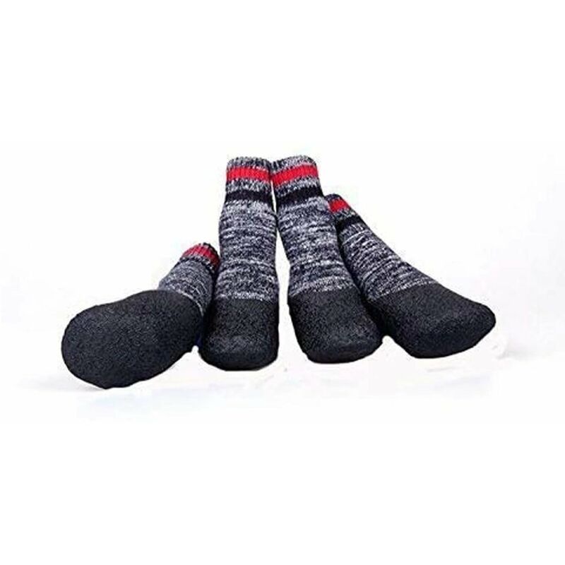 2 pares de calcetines antideslizantes para perros, zapatos para perros, botas de goma protectoras grandes de otoño e invierno para perros, talla S