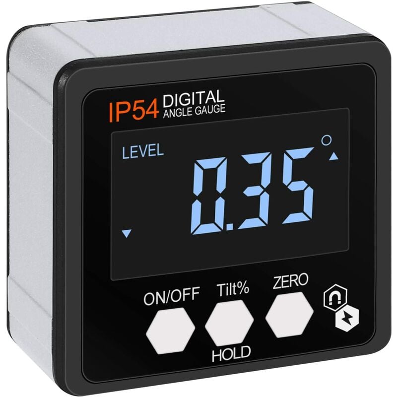 Inclinómetro digital magnético LCD Inclinómetro digital portátil de nivel con luz de fondo, IP54 a prueba de agua