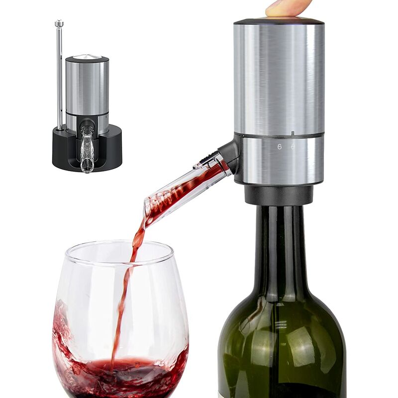 Aireador de vino eléctrico, dispensador de vino automático, bomba con tubo retráctil para oxidación instantánea con un solo toque, aireador de vino inteligente, decantador, regalo para amantes del vino