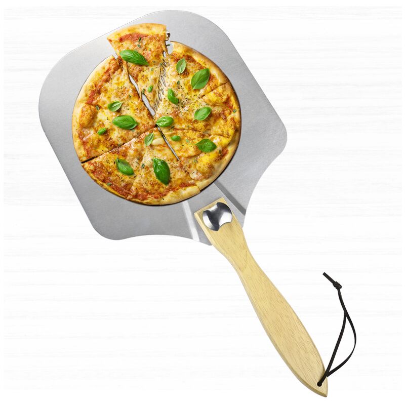 Pala para pizza - Espátula para hornear auténtica profesional - Pala para pizza - Pala para pizza de aluminio y madera