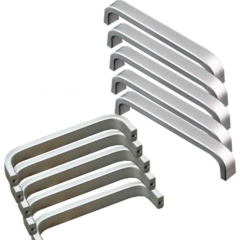 10 Uds Mini manijas de puerta de armario de cocina de aluminio tiradores de muebles de dormitorio de cajón de armario (128MM)