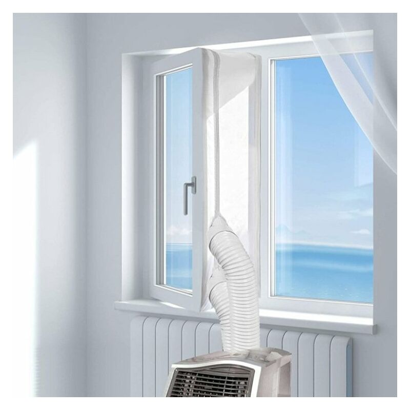 Sello de ventana de aire acondicionado móvil de 400 cm, sello de ventana impermeable, paño de calafateo de ventana de aire acondicionado móvil, ideal para aire acondicionado móvil y secadora de ropa