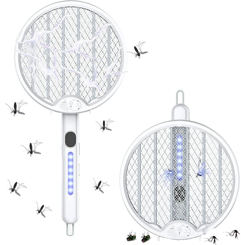 Matamoscas eléctrico, matamoscas eléctrico recargable por USB, matamoscas plegable para matar mosquitos, moscas