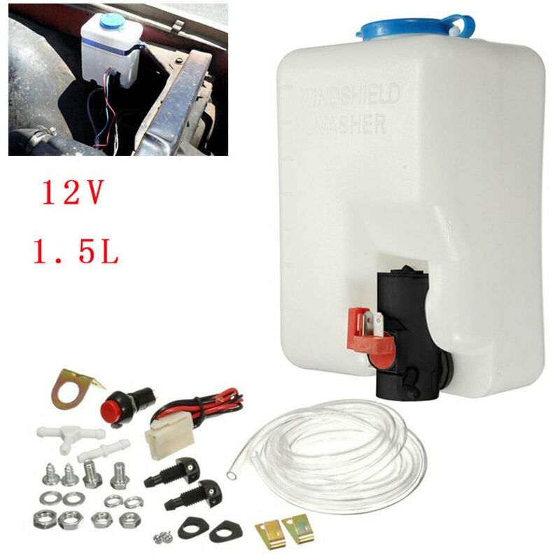 12V 1.5L Coche Universal Parabrisas Botella de lavado Limpieza de ollas Juego de botellas de limpieza Limpiaparabrisas Juego de botellas de spray