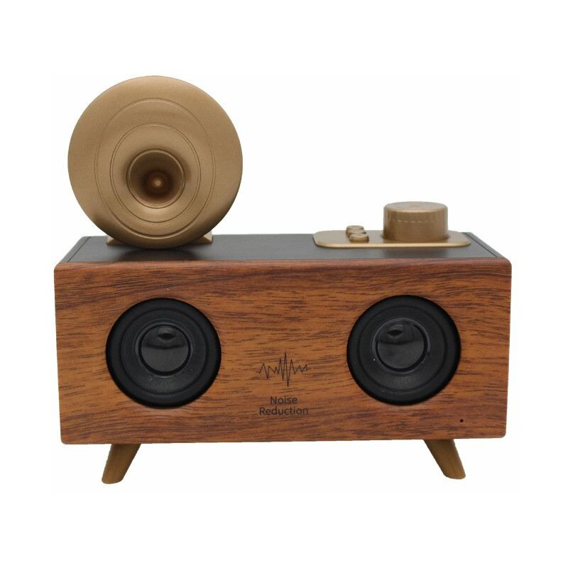 1 altavoz Bluetooth, B6 madera retro inalámbrico bluetooth altavoz radio portátil al aire libre escritorio pequeño subwoofer de audio, altavoces duales, compatible con Android, IOS, etc. (oscuro)