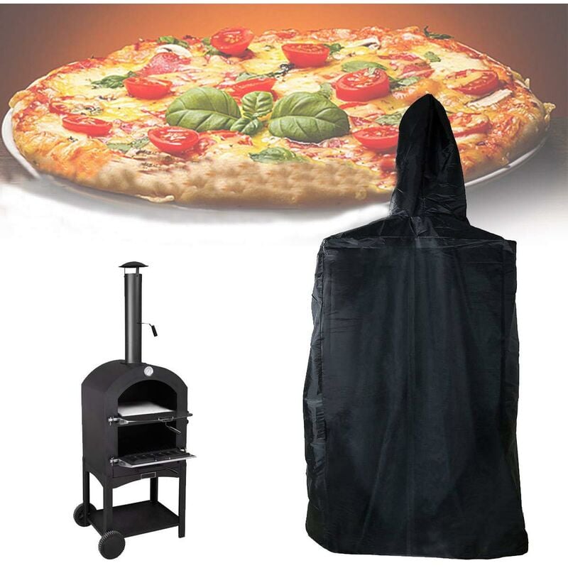 Cubierta para horno de pizza para exteriores, resistente al agua, a prueba de polvo, para jardín, patio, protección para horno de pizza, parrilla para barbacoa, cubiertas para lluvia para horno de pizza de carbón de leña (63.4x25.4x17in/ 165x65x45cm)