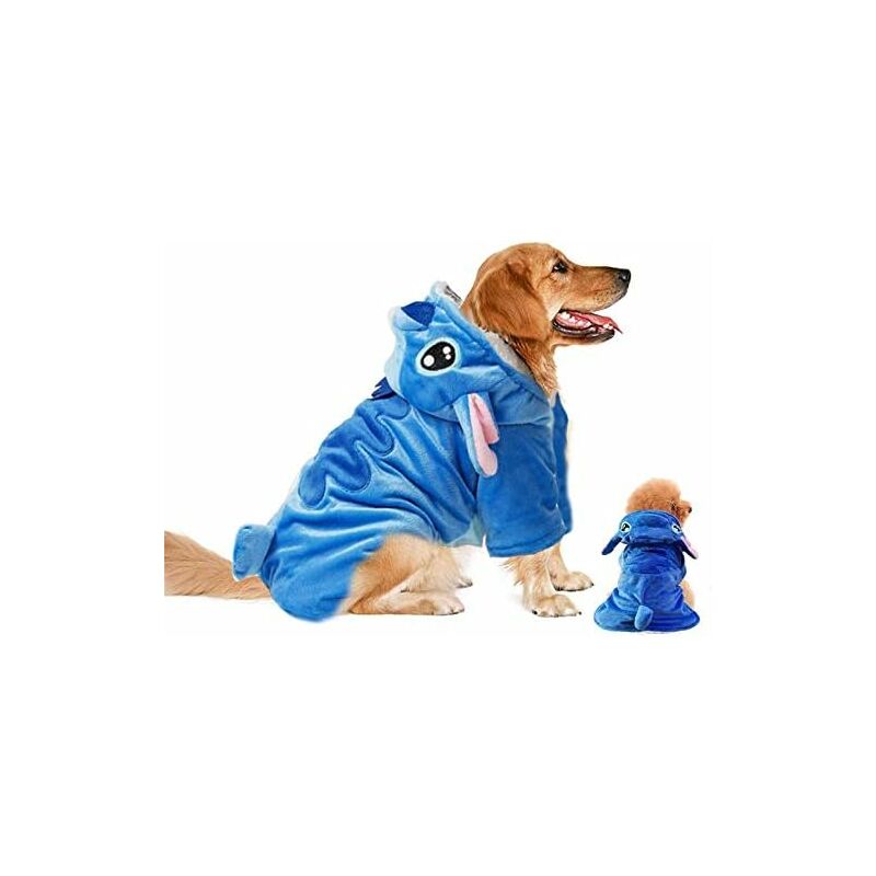 Traje de mascota, sudadera con capucha para perro, traje de pijama de Navidad para mascotas, abrigo para mascotas para perros y gatos medianos, dibujos animados de punto de Disney para mascotas, Halloween e invierno