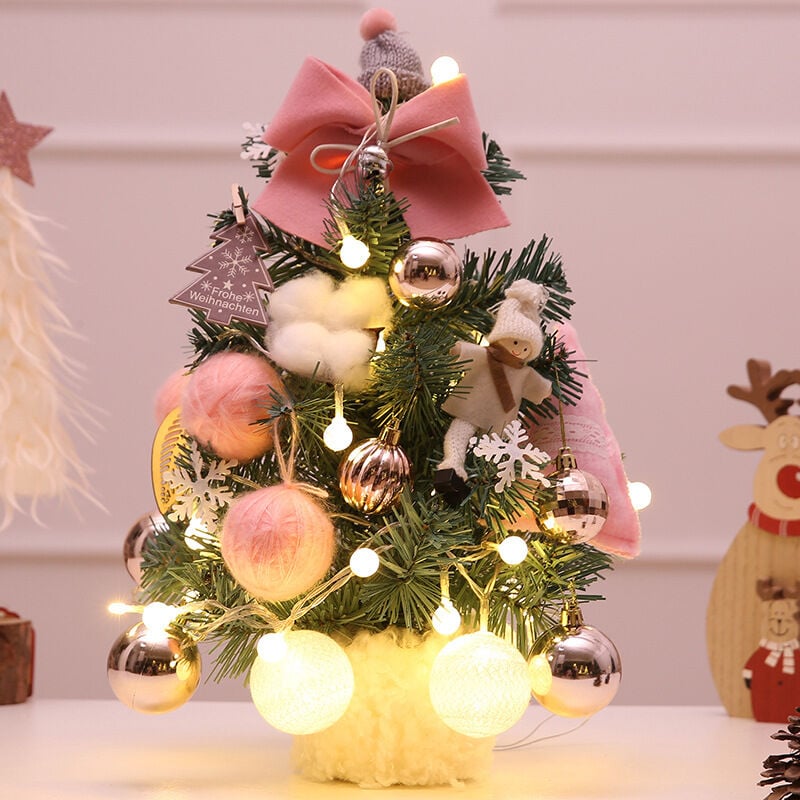 Árbol de Navidad en miniatura, 30 cm Mini árbol de Navidad, Mini árbol de Navidad artificial, Árbol de Navidad de mesa verde, Mini árbol de Navidad artificial, Mini árbol de Navidad artificial con bases de madera (A)