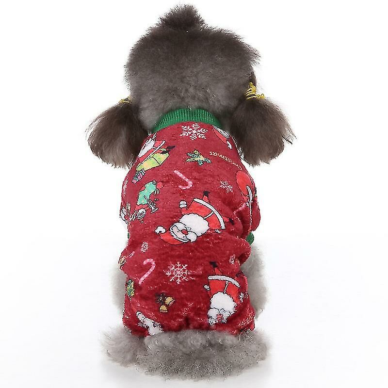 Pijamas para perros Ropa de invierno Navidad Cálido suéter para perros Dulces días fríos Trajes con diseño de alce, Monos para mascotas Suéteres para perros pequeños y medianos (ROJO, M)