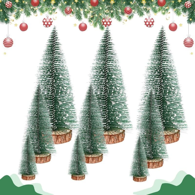 Árbol de Navidad en miniatura, Árbol de Navidad en miniatura, Árbol de Navidad en miniatura, Árbol de Navidad en miniatura, Árbol de Navidad de mesa verde, Árbol de Navidad en miniatura, Árbol de Navidad en miniatura con bases de madera