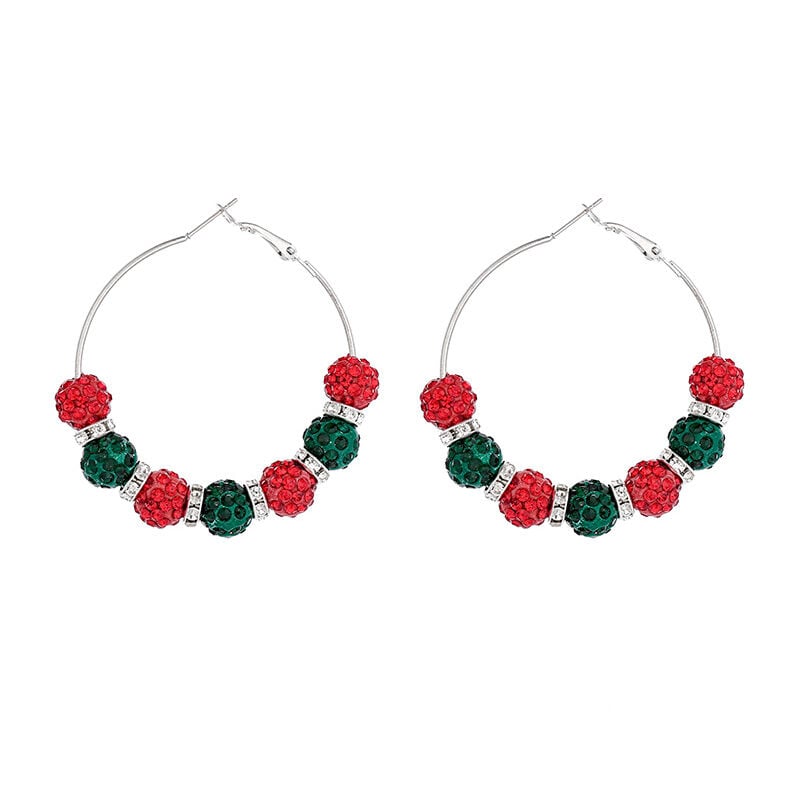 Lindos adornos navideños Pendientes para mujeres Disco de cristal Pendientes Chicas adolescentes Gancho Calcetín Rellenos Hipoalergénico Fiesta Joyas Regalos para hija