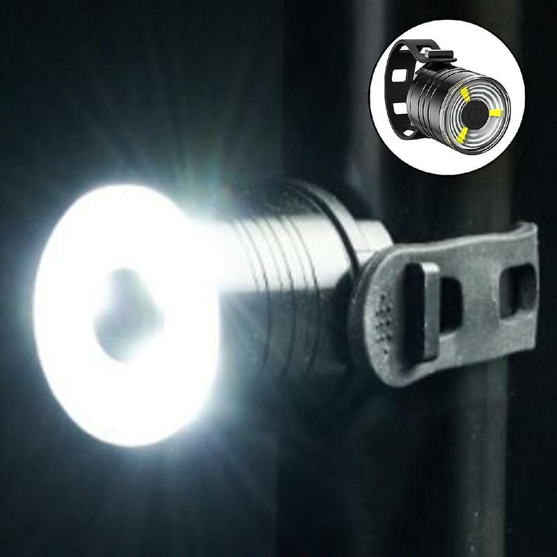 Luces delanteras y traseras para bicicleta, luz delantera y trasera para bicicleta, juego de luces delanteras y traseras LED súper brillantes, lámpara de advertencia impermeable para bicicleta de carretera MTB - blanco