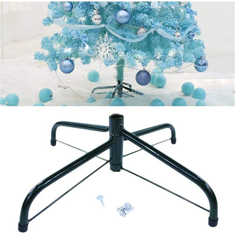 Soporte de árbol de Navidad con pie de hierro de 60 cm Base de soporte de árbol de Navidad, soporte de base plegable adecuado para decoraciones navideñas para árboles artificiales