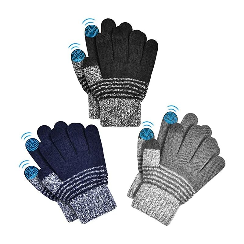 Guantes de invierno para niños Guantes de bicicleta - Guantes de punto para pantalla táctil Guantes deportivos para esquiar al aire libre Guantes para niños Guantes cálidos de invierno Guantes para correr Guantes para niños 3-10 años Niña