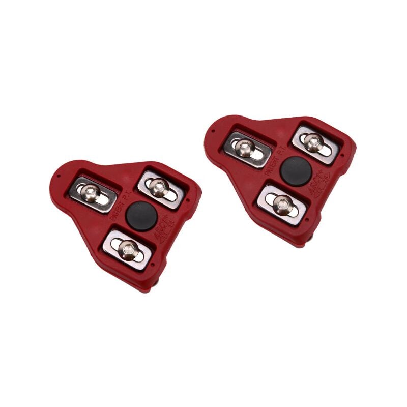 Placa de pedal, calas de pedal de bicicleta pedales automáticos pedales accesorios de bicicleta calas de bicicleta compatibles ciclismo de interior y juego de calas de bicicleta de carretera y zapatillas de ciclismo automáticas, rojo