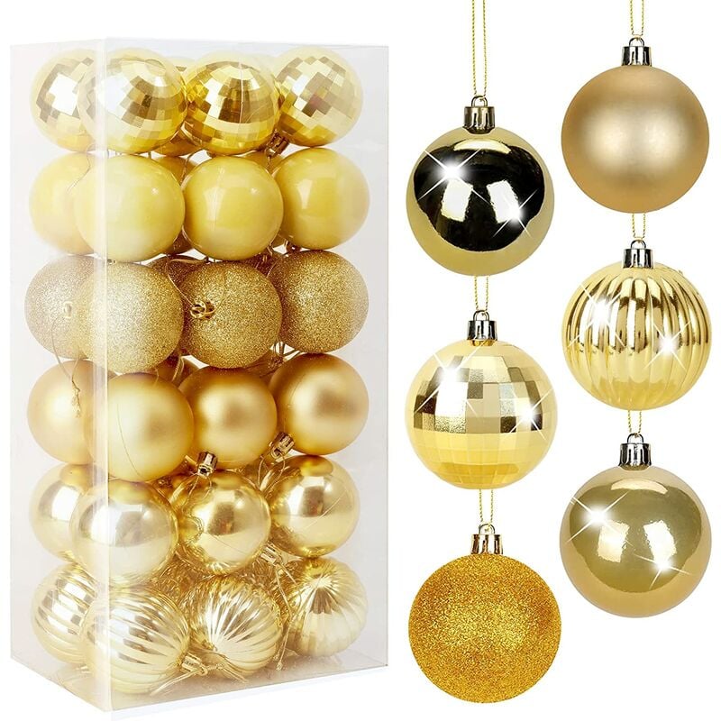 36 piezas de adornos de bolas de Navidad para el árbol de Navidad de Navidad - Decoraciones de árboles de Navidad inastillables Bola colgante grande para la decoración de la fiesta de bodas de vacacio