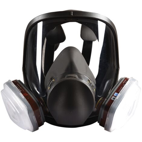 Juego de 7 piezas Máscara de gas Pintura en aerosol químico Cubierta de formaldehído 6800 Gran campo visión Escudo facial de silicona Protección laboral para todo el cuerpo