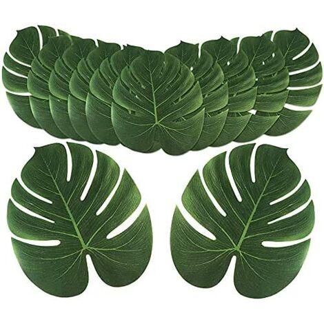 Palmera artificial, 12 hojas de palma para decoración de fiesta hawaiana,  decoración de la selva (8 pulgadas)