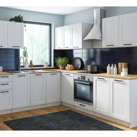 Cuisine complète Quadro blanc 260 cm avec 7 éléments de rangements
