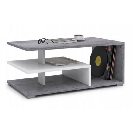 TABLE BASSE RISTOFF BETON 90 CM AVEC ETAGERES (1/4)