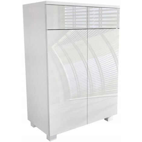 LAVEO 60 CM - Meuble salle de bain en BLANC laqué à accrocher ou poser