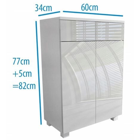 LAVEO 60 CM - Meuble salle de bain en BLANC laqué à accrocher ou poser