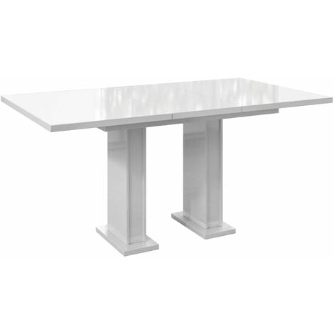 TABLE A MANGER EXTENSIBLE MASSI - BLANC LAQUE 120-160 CM