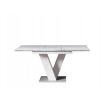 Dusine – Table à manger extensible 120-160 cm – Béton et blanc – Largeur 80 cm – Hauteur 75 cm – Fabrication européenne, normes CE