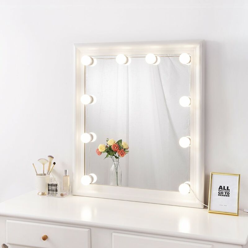 intensidad regulable kit de luces de espejo de tocador para mujeres de baño maquillaje espejo Hollywood 10 LED Wallfire Kit de luces de espejo de maquillaje LED DIY