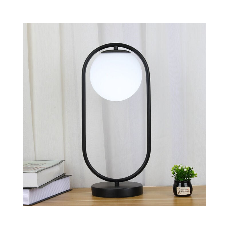 Iluminación de lámpara de mesa de cristal LED negro dorado europeo moderno para estudio, cabecera, dormitorio, oficina, decoración del hogar, negro