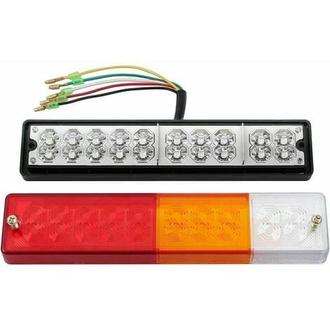 2 x Feux Arrière LED Feux de Recul Freinage Clignotant Eclairage Phare Arrière 40 LED 12V 24V pour Remorque Camion Caravane UV Bateau Camping Car
