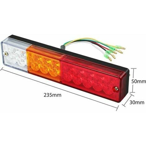 2 x Feux Arrière LED Feux de Recul Freinage Clignotant Eclairage Phare Arrière 40 LED 12V 24V pour Remorque Camion Caravane UV Bateau Camping Car