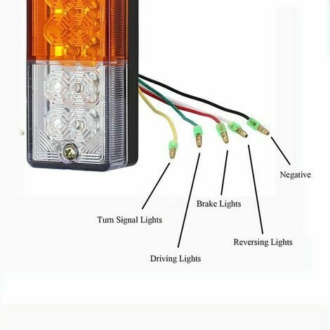 2 x Feux Arrière LED Feux de Recul Freinage Clignotant Eclairage Phare Arrière 40 LED 12V 24V pour Remorque Camion Caravane UV Bateau Camping Car