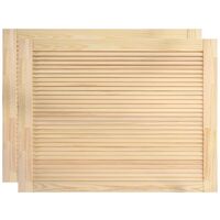 Puertas tipo persiana 2 uds madera maciza de pino 39,5x59,4cm