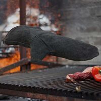 Guante de chimenea con aislamiento térmico, Guante de cuero para horno,  Guante protector ignífugo, Guante de