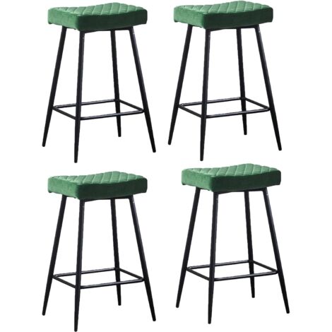 AINPECCA Bar Stools Set of Velvet Green Breakfast Dining Bar