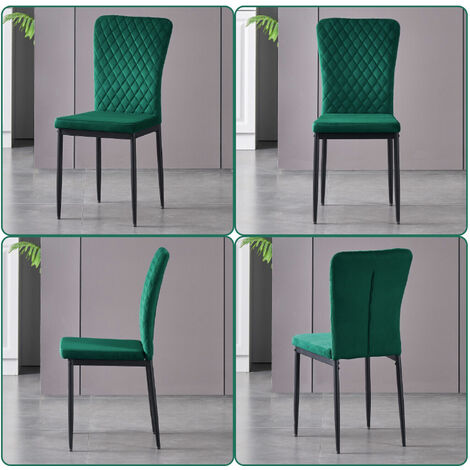 AINPECCA OAK Dining Table Set and 6 Green Velvet chairs kitchen table set UK