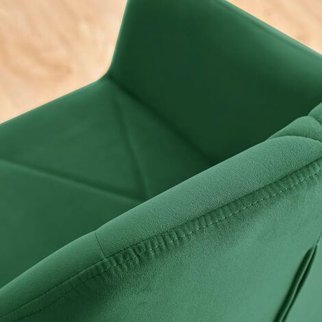 AINPECCA 2X Dining Chairs Set Faux Suede Leather/Velvet Padded Metal Legs Armchair Home,GREEN
