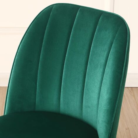 AINPECCA 4X Dining Chairs Padded Seat Metal Leg Kitchen Chair Home Office Room Green